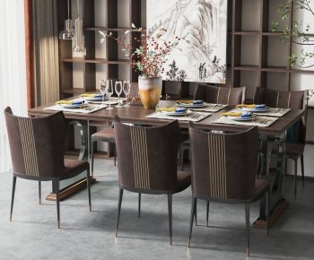 新中式餐桌椅-ID:649904013