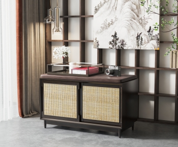 New Chinese Style Bedside Cupboard-ID:635852105