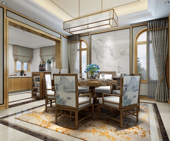 New Chinese Style Dining Room-ID:748147962