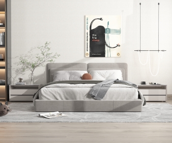 Modern Double Bed-ID:681539066