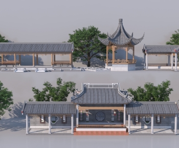 New Chinese Style Ancient Architectural Buildings-ID:727334982