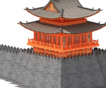 Chinese Style Ancient Architectural Buildings-ID:688442953