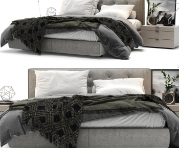 Modern Double Bed-ID:879704959