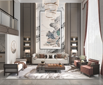 New Chinese Style A Living Room-ID:546777967