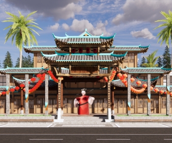 Chinese Style Building Appearance-ID:524909557