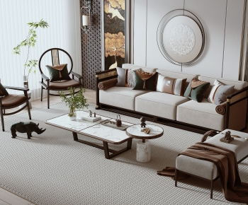 New Chinese Style Sofa Combination-ID:386202106