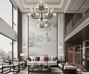 New Chinese Style A Living Room-ID:844729905