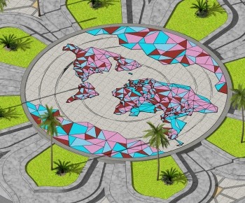 现代世界地图，文化广场-ID:540425061