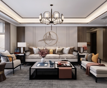 New Chinese Style A Living Room-ID:418982031