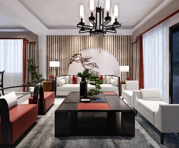 New Chinese Style A Living Room-ID:101705074