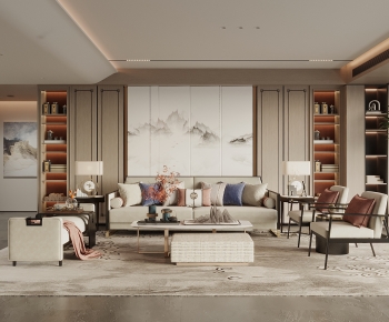 New Chinese Style A Living Room-ID:501842022