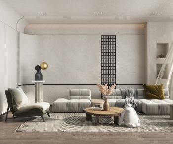 Modern Wabi-sabi Style A Living Room-ID:541275022