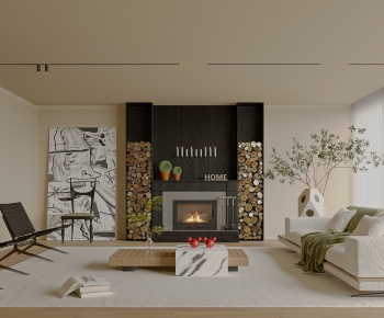 Modern Wabi-sabi Style A Living Room-ID:273468977