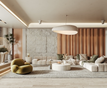Modern Wabi-sabi Style A Living Room-ID:345449469