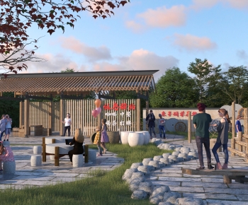New Chinese Style Park Landscape-ID:702400922