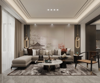 New Chinese Style A Living Room-ID:362739093