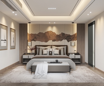 New Chinese Style Bedroom-ID:763597973