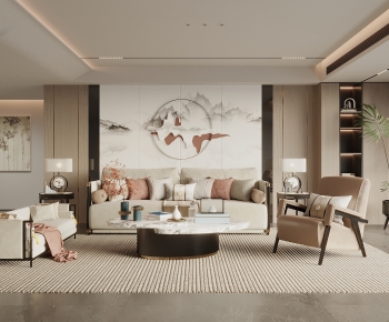 New Chinese Style A Living Room-ID:834517964