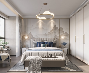 New Chinese Style Bedroom-ID:127341035