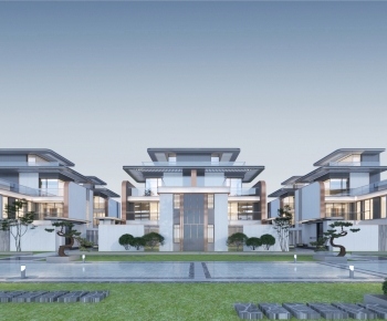 New Chinese Style Villa Appearance-ID:808893926