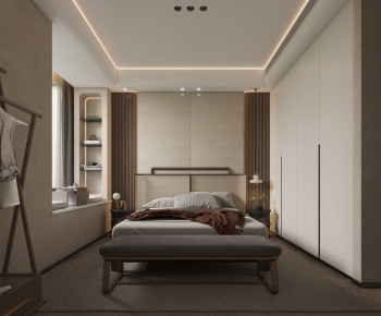 Modern Wabi-sabi Style Bedroom-ID:917567973