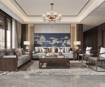 New Chinese Style A Living Room-ID:862907896