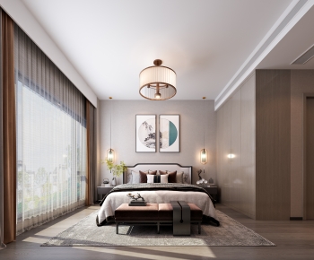 New Chinese Style Bedroom-ID:639766939