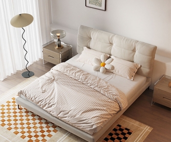 Nordic Style Double Bed-ID:635229119