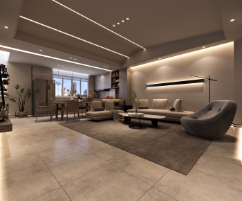 Modern Wabi-sabi Style A Living Room-ID:637221101