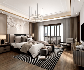 New Chinese Style Bedroom-ID:615890067
