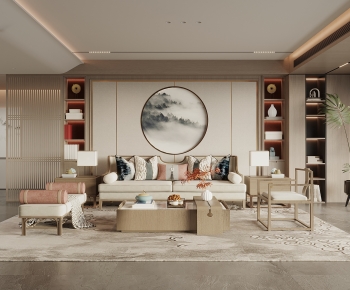 New Chinese Style A Living Room-ID:766511929