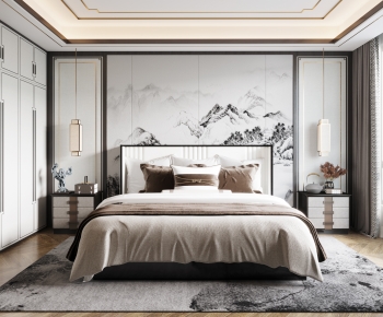 New Chinese Style Bedroom-ID:500547898