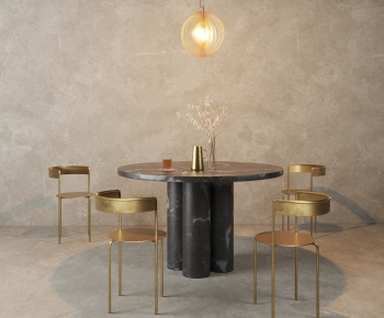 Industrial Style Dining Table And Chairs-ID:351314071
