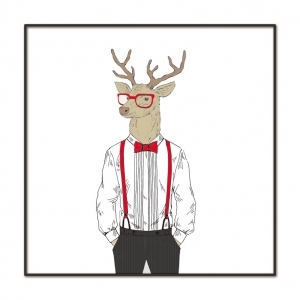 人身鹿头装饰画-ID:5601286