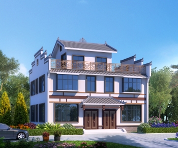New Chinese Style Villa Appearance-ID:517715939