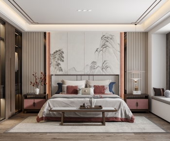 New Chinese Style Bedroom-ID:400528914
