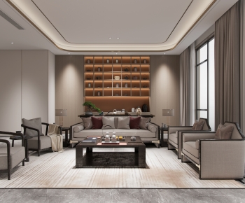 New Chinese Style A Living Room-ID:841763974