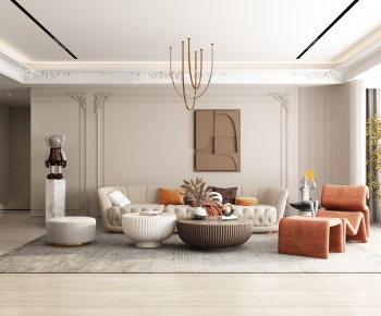 French Style A Living Room-ID:741130114