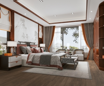New Chinese Style Bedroom-ID:613651042