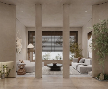 Modern Wabi-sabi Style A Living Room-ID:529184106
