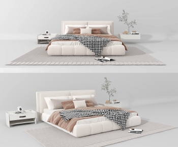 Modern Double Bed-ID:695544002