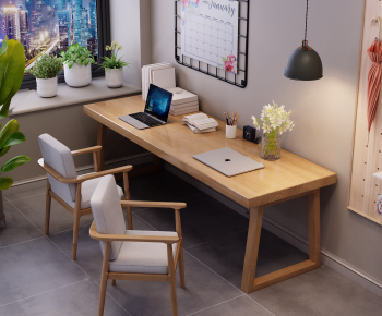 Nordic Style Computer Desk And Chair-ID:511099101