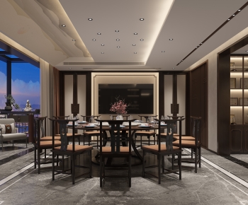 New Chinese Style Dining Room-ID:554510129