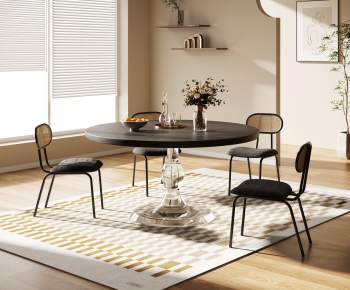 French Style Dining Table And Chairs-ID:889311083