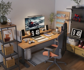 Modern Computer Desk And Chair-ID:461687092