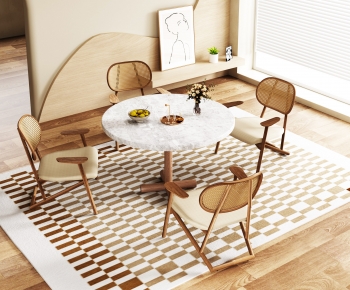 French Style Dining Table And Chairs-ID:199331053