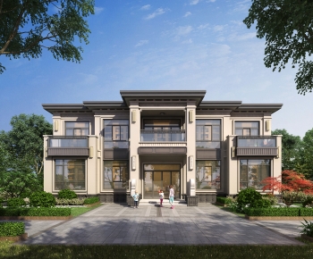 New Chinese Style Villa Appearance-ID:392658005