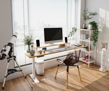 Modern Computer Desk And Chair-ID:603701115