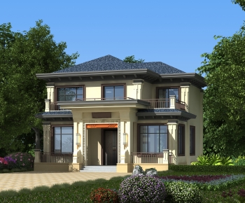 New Chinese Style Villa Appearance-ID:667160996