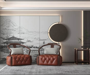 New Chinese Style Single Sofa-ID:812540051